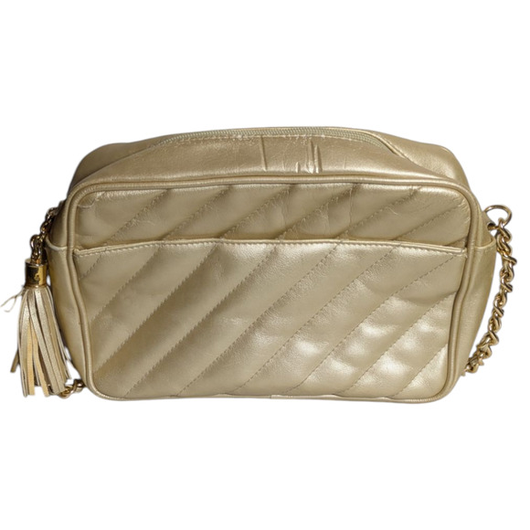 GIANI BERNINI - Gold Purse - Handbag -10x8x3 - Chain and Leather Strap - Picture 1 of 12